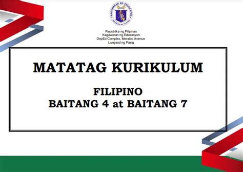 latest curriculum guide in filipino|The New MATATAG Filipino Curriculum .